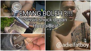 Servis shock depan honda beat ganti oli dan cek per shock matic metik