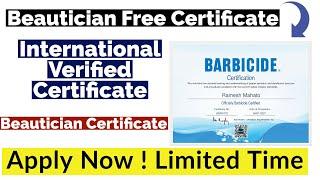 Beautician Free Certificate | International Verified  Certificate | Free Certificate