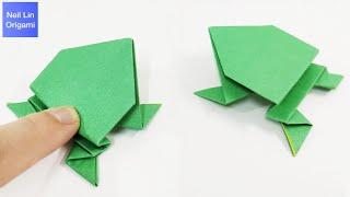 Easy Origami Jumping Frog Tutorial - How To Make a Paper Jumping Frog with one paper