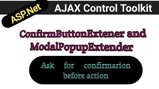 ConfirmButtonExtender and ModalPopupExtender  in asp.net | AJAX Control toolkit  | ASP.Net in hindi