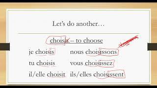 French: How to conjugate regular -ir verbs