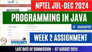 NPTEL Programming in Java Week 2 Assignment Solutions || Jul Dec 2024 || @OPEducore