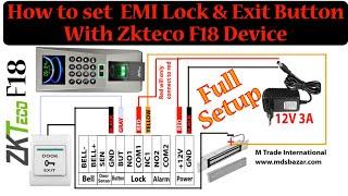 Zkteco F18 Time Attendance Access Control Fingerprint Lock Full installation Complete Connection