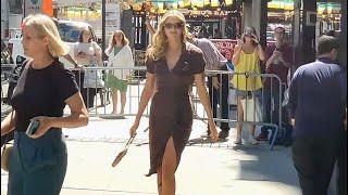 Kate Upton Leaves Good Morning America In A Vivienne Westwood Dress In New York City