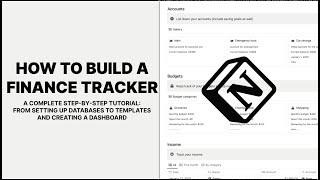 Notion Tutorial: How To Build a Finance Tracker | Complete Step-By-Step Tutorial