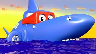 Carl the Super Truck -  The SHARK TRUCK - Car City & Monster Town ! Cars and Trucks Cartoon for kids