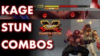 SFV Kage Stun Combos - Street Fighter 5 Champion Edition - Kage Combos