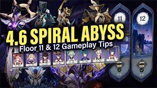 How to BEAT 4.6 SPIRAL ABYSS Floor 11 & 12: Guide & Tips w/ 4-Star Teams! | Genshin Impact 4.6