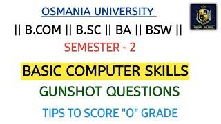 BASIC COMPUTER SKILLS || B.C.S || GUNSHOT QUESTIONS ||  PASS || SEMESTER- 2 || @shivanipallela