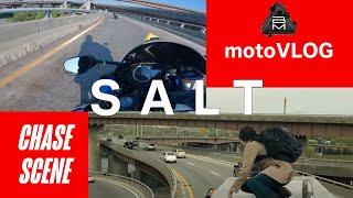 SALT with Angelina Jolie Chase Scene motoVLOG - Overpass Dangers #motorcycle #motovlog #safety #fyp