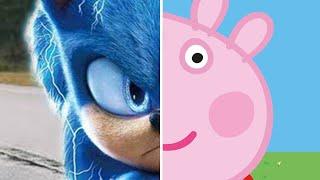 Sonic vs Peppa Pig - Sonic The Hedgehog Movie Choose Your Favorite Design For Both Characters