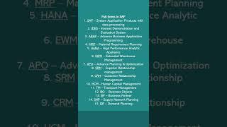 sap full forms | sap abbreviation | sap ewm implementation training | sap pp implementation training