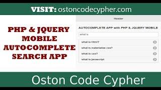 Quick Autocomplete App With PHP  & JQUERY MOBILE