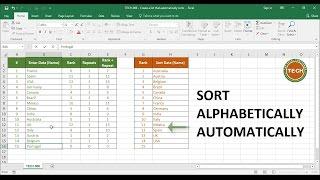 TECH-006 - Create a list that automatically sorts data (alphabetically) as you enter data in Excel