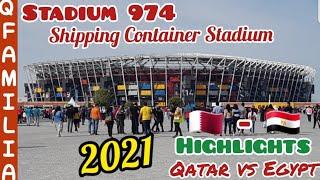 Stadium 974 | Highlights of Qatar vs Egypt | Fifa Arab Cup 2021 Match|The Shipping Container Stadium