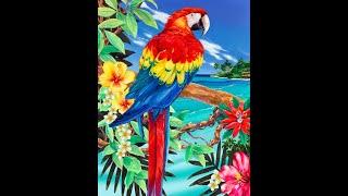 Unboxing Scarlet Macaw by Linda Howard Bittner from Diamond Art Club .  #diamondartclub