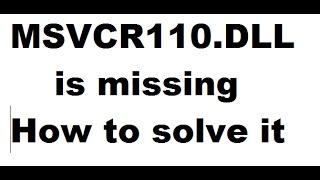 Wamp error MSVCR110.DLL is missing - How to solve it