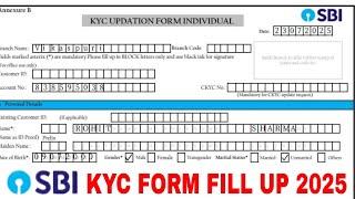 sbi KYC form fill up 2025 // sbi kyc form kese bhare // how to sbi kyc form