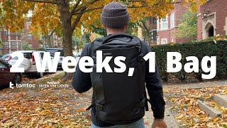 Two Weeks, One Bag | Minimalist Pack With Me | tomtoc Navigator T66