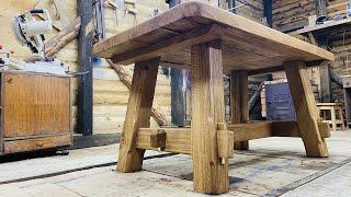 Стол из бревна.DIY A table made of logs. Oak 133 years old. Дуб 133 года