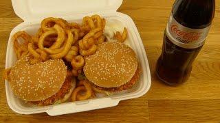 Burger Hütte - Crunchy Chicken Burger | Curly Fries | Coke Light