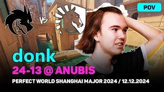 CS2 POV Spirit donk (24/13) vs Liquid (anubis) @ Perfect World Shanghai Major 2024 | Dec 12, 2024