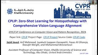 CPLIP - Zero-Shot Learning for Histopathology: Sajid Javed, 23/07/24