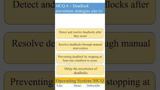 Operating system Mcq on Deadlock necessary condition #csjunction