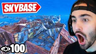 I Got 100 Players to SKYBASE in OG Fortnite!