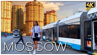 Outside Moscow Center: Old Bard and Tram Travel 4K