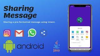 Share message using Intent | #Android #studio #intent #java