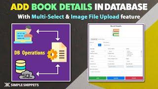 Add Book Details in Database with Multi-Select & Image File Upload Feature in ASP.NET & MS SQL DB