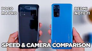 POCO M4 Pro vs Redmi Note 11 SPEED TEST & CAMERA Comparison | Zeibiz