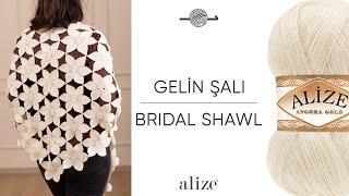 Alize Angora Gold ile Gelin Şalı • Bridal Shawl • Шаль невесты