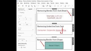 Tableau Formatting Tip-  Remove on Hover/ Click Underline & Border