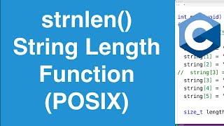 strnlen() String Length Function (POSIX) | C Programming Tutorial