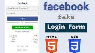 Make facebook login page with HTML and CSS.
