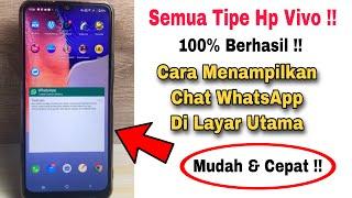 Cara Menampilkan Chat WhatsApp Di Layar Utama Hp Vivo