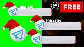 Telegram follow, join on telegram, lower third | green screen Alpha Channel | free download 60 fps