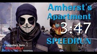 The Division - Amherst's Apartment Legendary Solo SpeedRun 03:47 [PC#1.8.1 BlackOut]