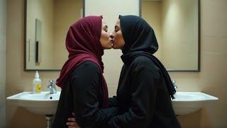 Lesbian Hijab Girls Sharing Beautiful Kissing Moments