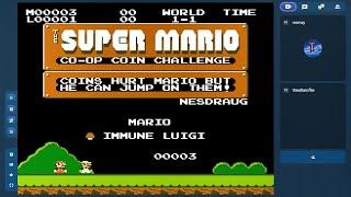 Super Mario Co-op Coin Challenge (NES) 2-Player Online Co-op via Jam.gg