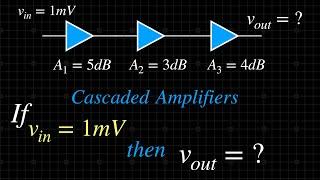 How To Find Output Voltage For Cascaded Amplifier  | Gain in Decibels | Solved Problem