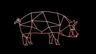 How to Draw Pig | Low polygon Neon Line Art