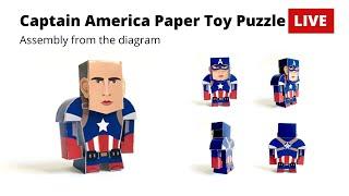 Toy Tutorial Video 02: Captain America Paper-toy Diagram Designed By Deepali Karanjavkar | Live Demo