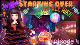 Episode 4: I STARTED OVER IN ROYALE HIGH?! WIKERY CLIFFS, MAZES, CHESTS, TRADING!  (Royale High)