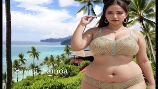 [4K] AI Art Indian Lookbook on Savaii, Samoa beach