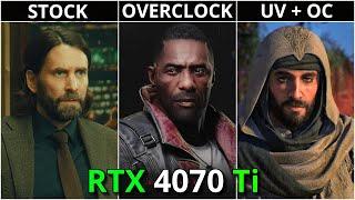 RTX 4070 Ti  Stock vs Overclock vs UV+OC | Test in 12 Games | Ray Tracing & Path Tracing | DLSS 3.0