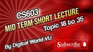 CS603 Mid Term Important Short Lecture Topic 18 to 35