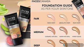 Faces Canada 3 In 1 All Day Hydra Matte Foundation Shades